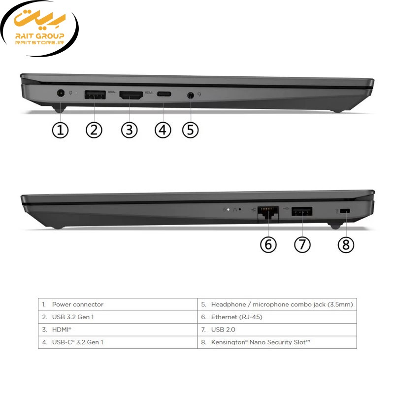 لپ تاپ 15.6 اینچی لنوو مدل V15 G4 IRU-i3 1315U-8GB DDR4-256SSD-TN
